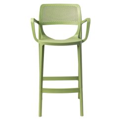 yeşil plastik bar taburesi kolçaklı