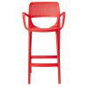 kırmızı plastik bar taburesi kolçaklı