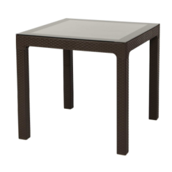 kahverengi plastik rattan masa 80x80