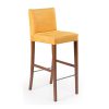 sarı döşemeli bar sandalyesi