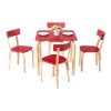 kırmızı ahşap masa takımı
