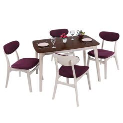 mor ahşap masa takımı