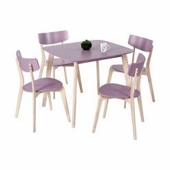 mor ahşap masa takımı