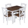 kahverengi beyaz ahşap masa takımı