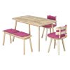 pembe ahşap masa takımı