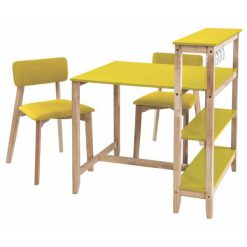 sarı ahşap masa takımı