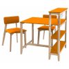 turuncu ahşap masa takımı