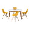 sarı ahşap masa takımı