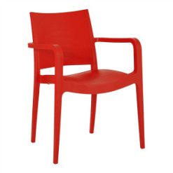 kırmızı plastik koltuk