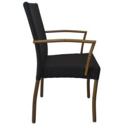 siyah alüminyum rattan koltuk