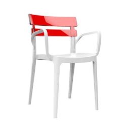 kırmızı beyaz plastik koltuk