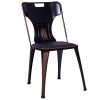 siyah eskitme boyalı metal sandalye
