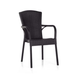 siyah plastik rattan koltuk