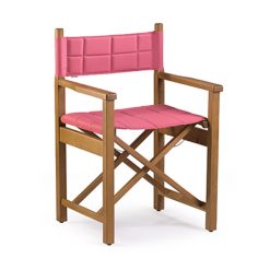 pembe ahşap rejisör koltuk