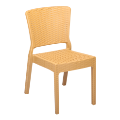 krem plastik rattan sandalye