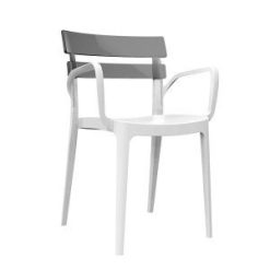 gri beyaz plastik koltuk