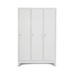 beyaz standart üçlü soyunma dolabı