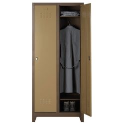 kahverengi standart ikili soyunma dolabı