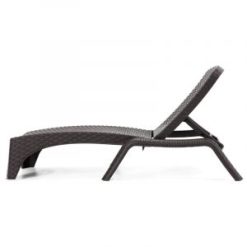 gri rattan desen şezlong