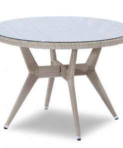 beyaz çap 110 rattan masa