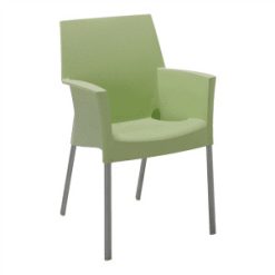 yeşil plastik metal koltuk