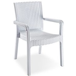 beyaz plastik rattan koltuk